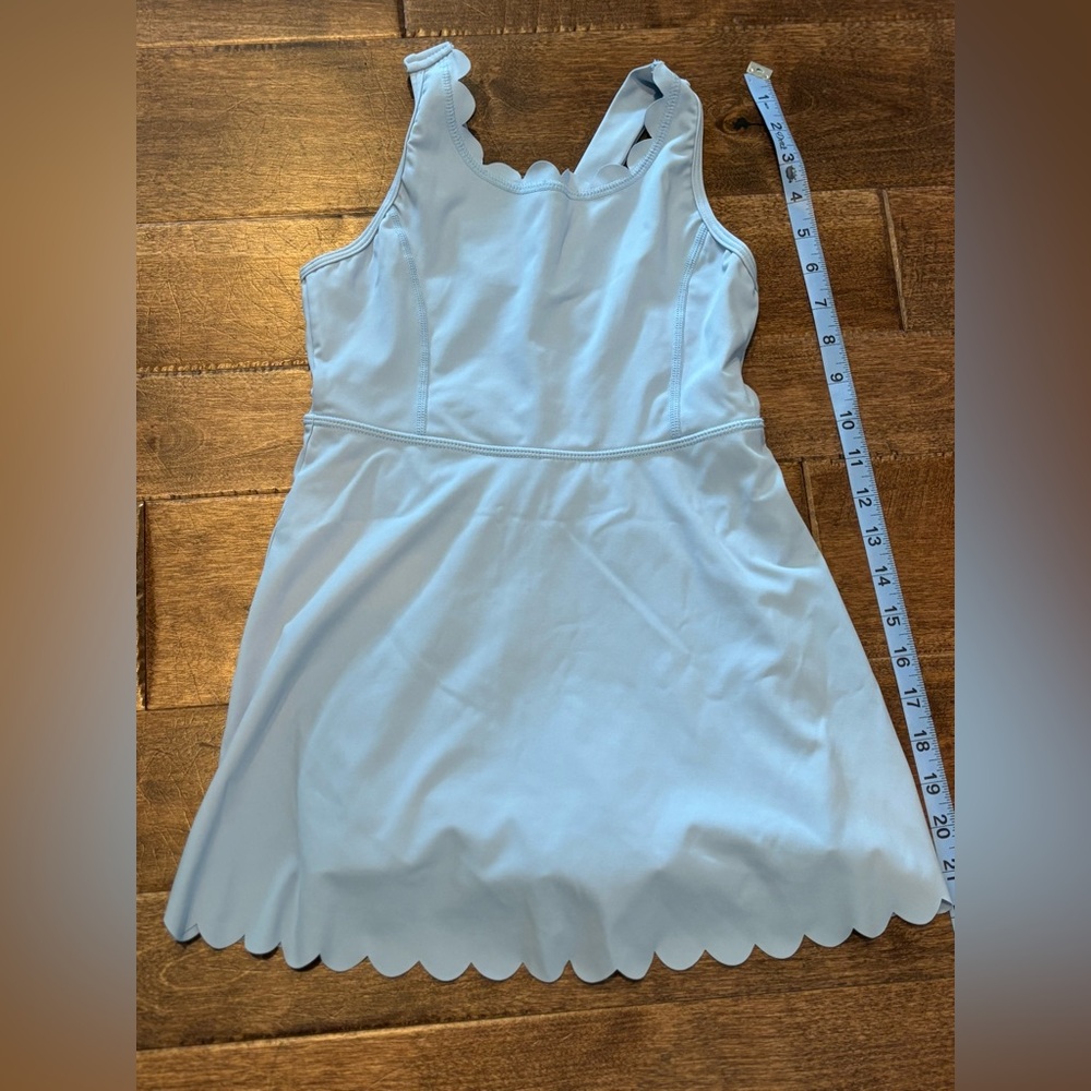 Scalloped Light Blue Kids Active Dress